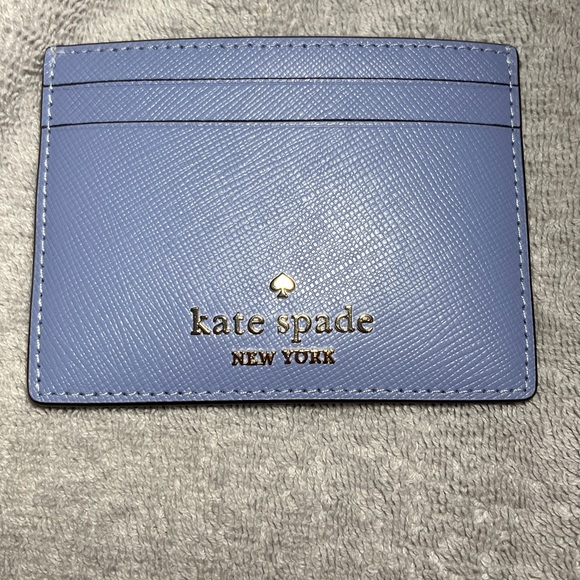 Kate Spade New York Saffiano Leather Card Holder Wallet Light Blue NWT - Picture 2 of 8